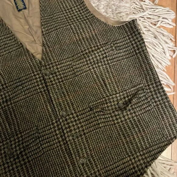 RUGBY RALPH LAUREN plaid brown vest - Picture 3 of 4